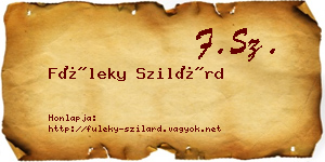 Füleky Szilárd névjegykártya